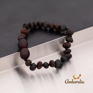 Baltic Amber Teething Baby  Bracelet!! Raw Cherry